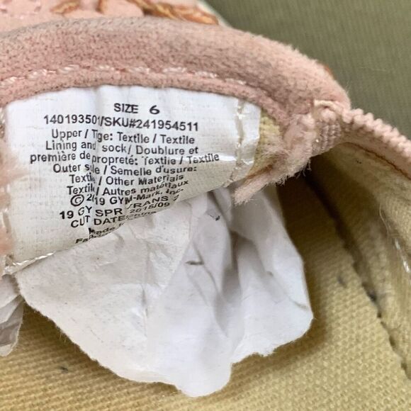 Gymboree Little Girls Size 6 Sweep Shoes Pink Suede Floral Loafers Slip On - Picture 5 of 8